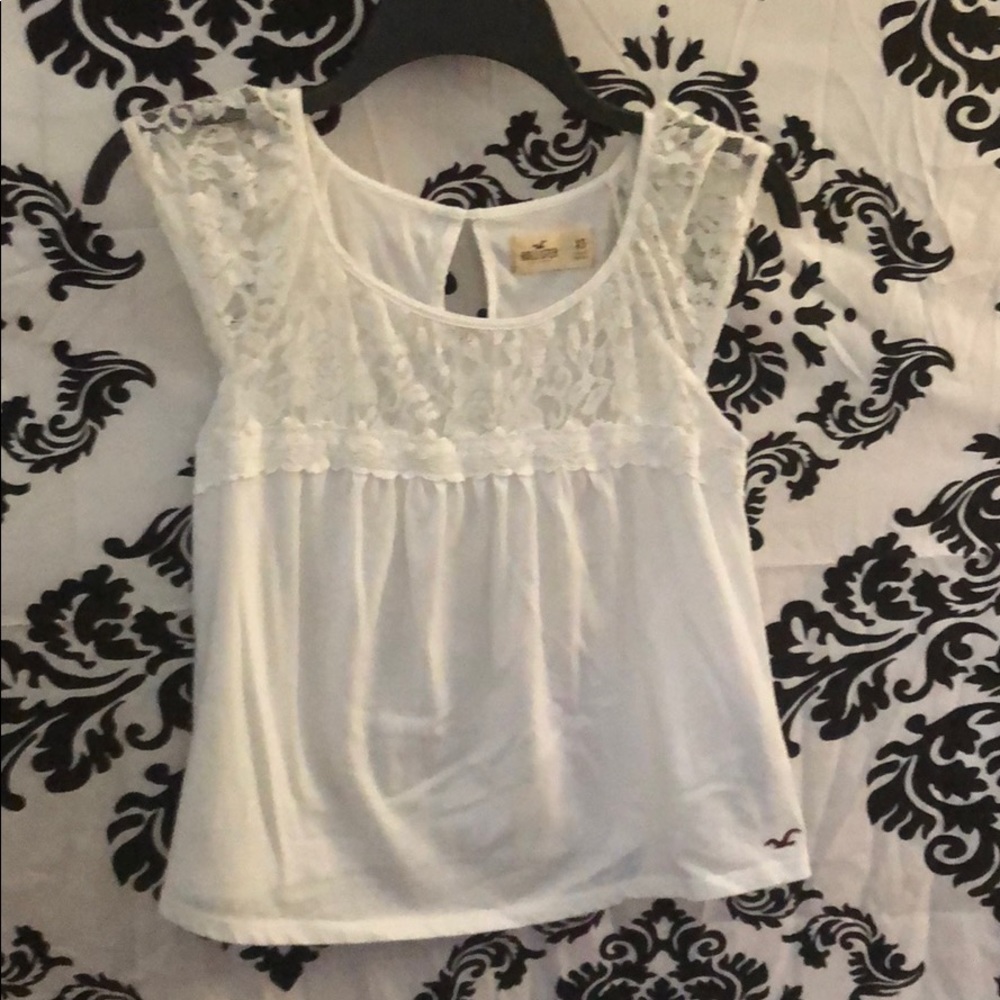 white Hollister top